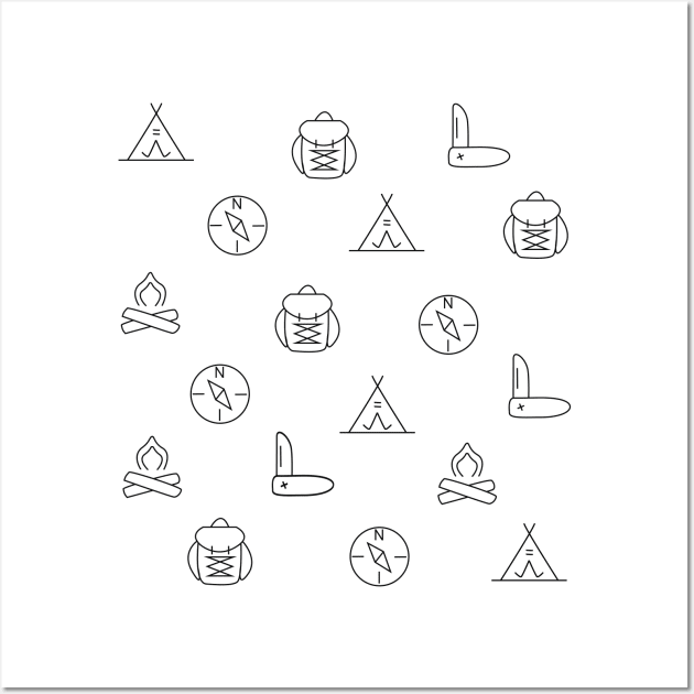 Cool Hiking Pattern Design Wall Art by olivergraham